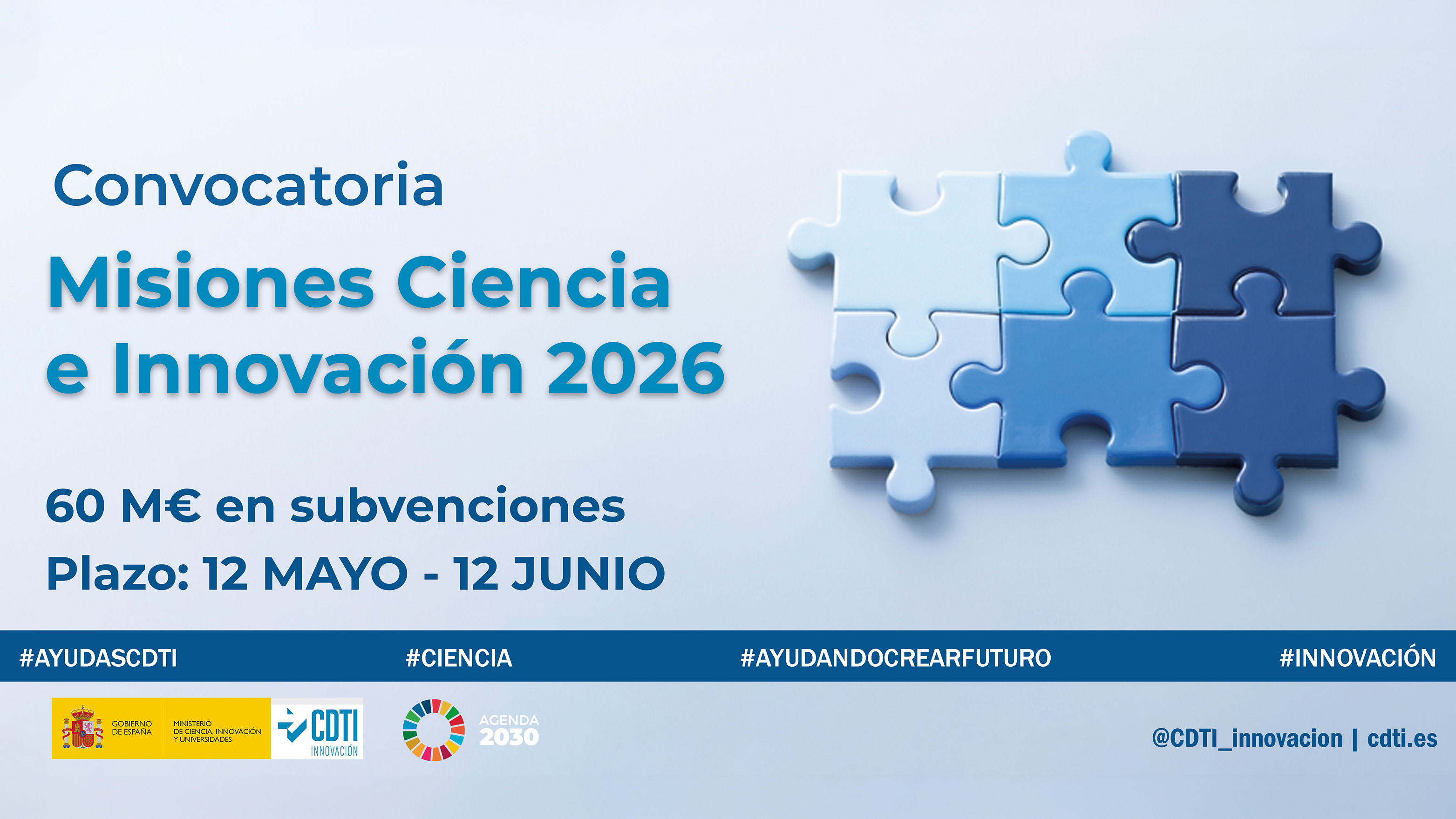 Jornada de presentación de la Convocatoria “MISIONES CIENCIA E INNOVACIÓN 2026”. Online, 18 de mayo. 13.00h