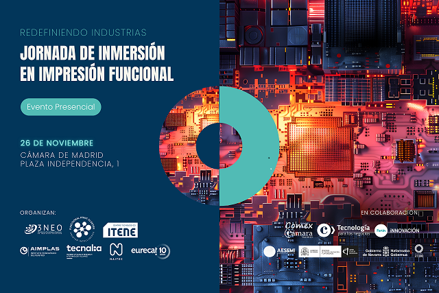 Invitacin Jornada Redefiniendo Industrias: Inmersin en Impresin Funcional y Avanzada. Madrid, 26 de noviembre